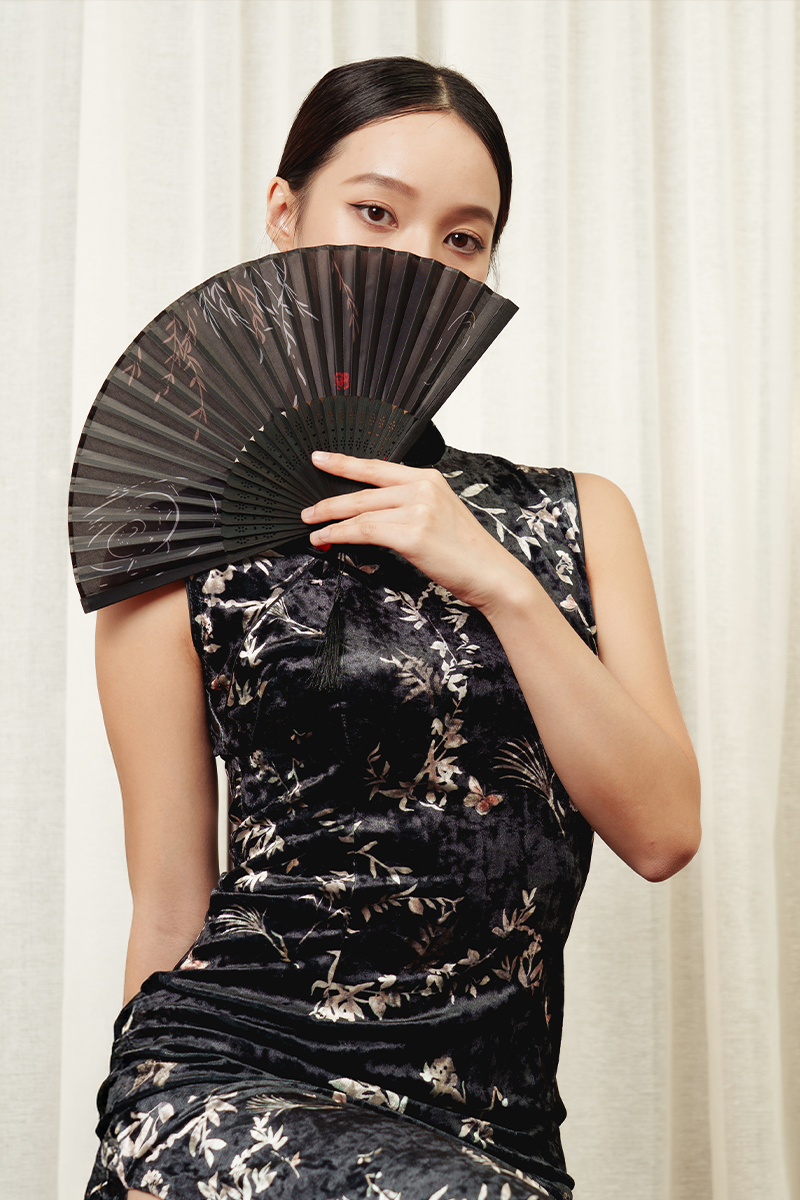 Golden Weave Qipao