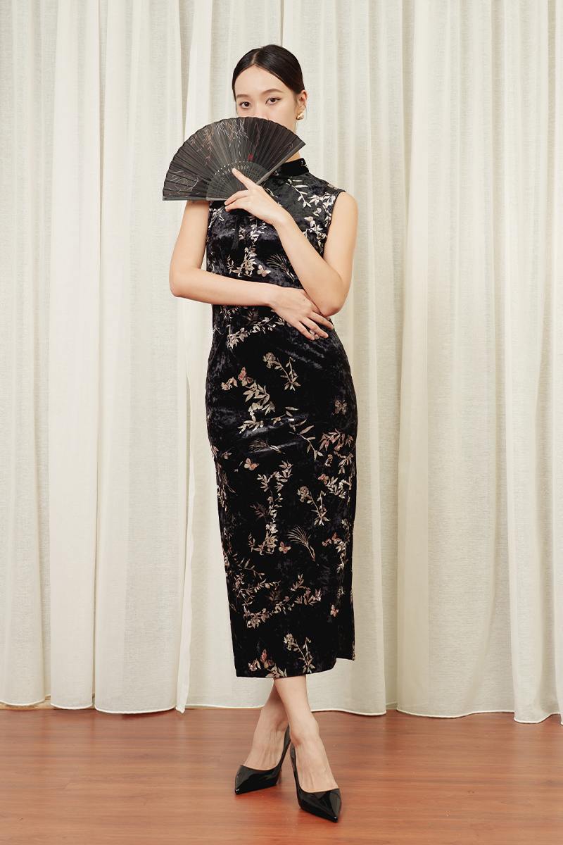 Golden Weave Qipao
